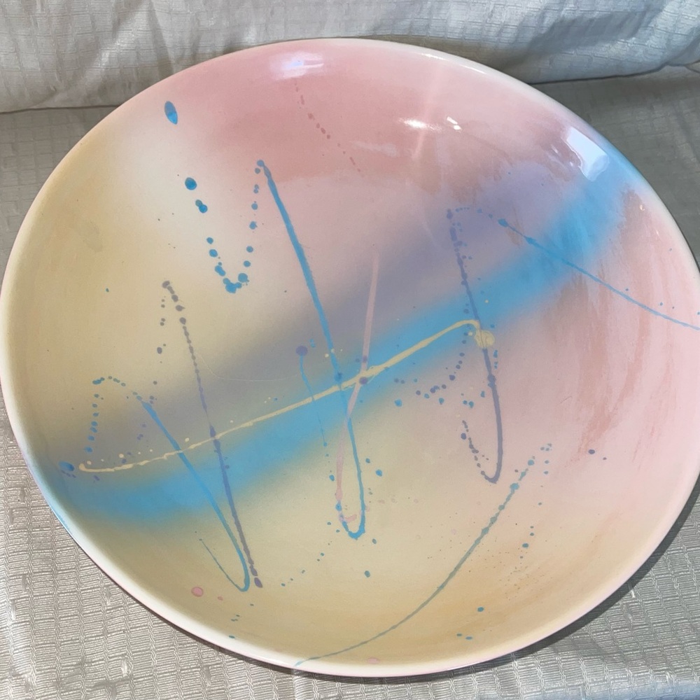 Abstract Pastel Ceramic Serving Bowl
